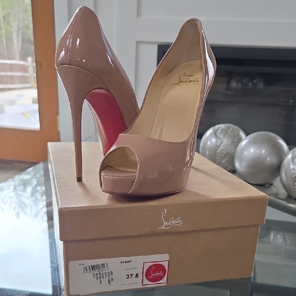 Christian Louboutin Nude Peep Toe Heels